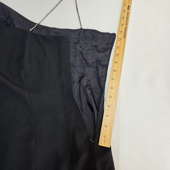 Elegant CDC Evening Black Gown Women’s 10 One Shoulder Rhinestone Strap Formal - Picture 10 of 11